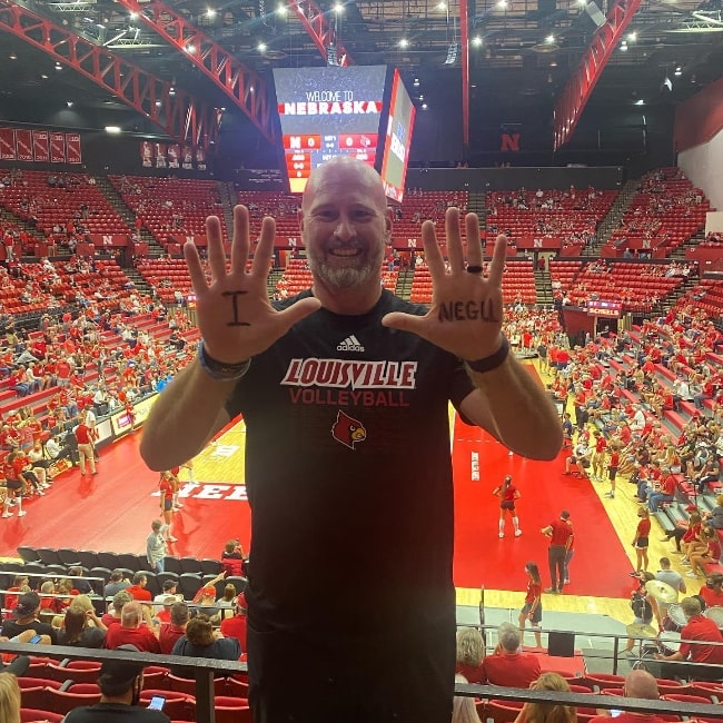 Trent Dilfer as seen while posing for a picture at the Bob Devaney Sports Center in September 2021