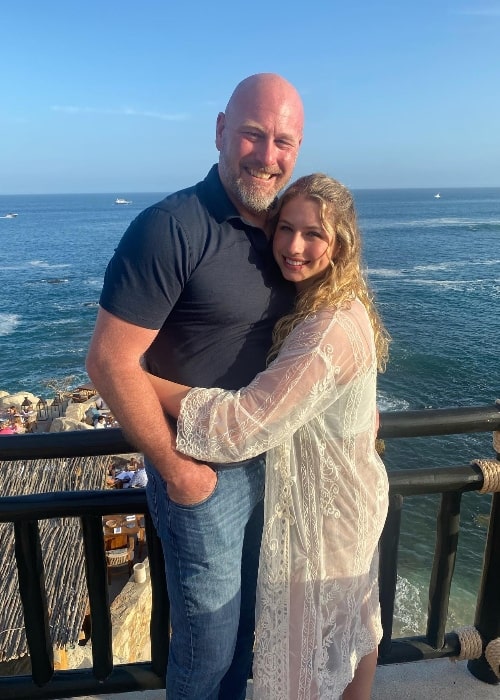 Trent Dilfer as seen while smiling for a picture with his daughter Delaney Rose Dilfer in July 2022
