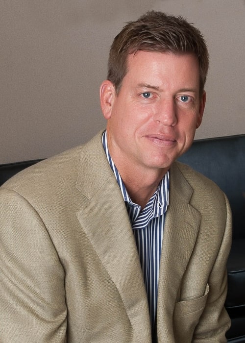 Troy Aikman as seen while smiling for the camera in 2011