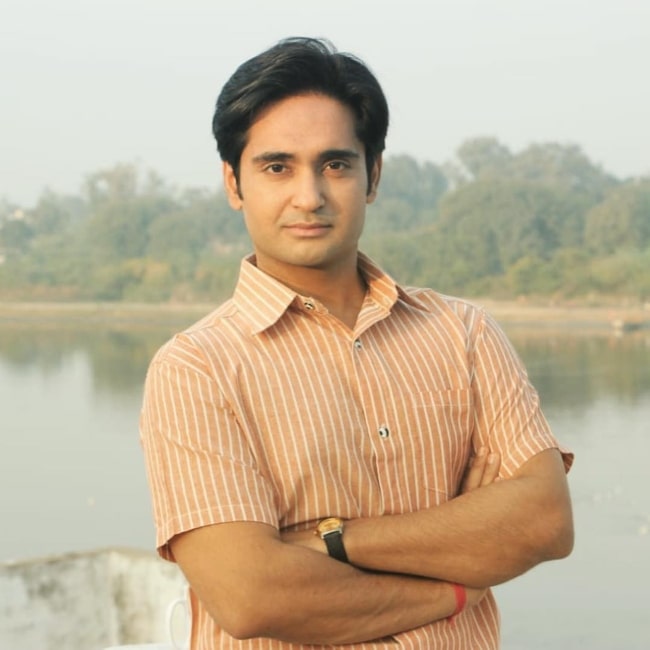 Anant Vidhaat Sharma as seen in a picture that was taken in December 2018, at Yamuna Ghat