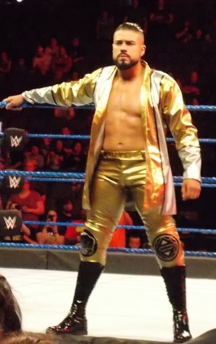 Andrade El Idolo as seen prior to a dark match at WWE SmackDown Live in Omaha, Nebraska on July 3, 2018
