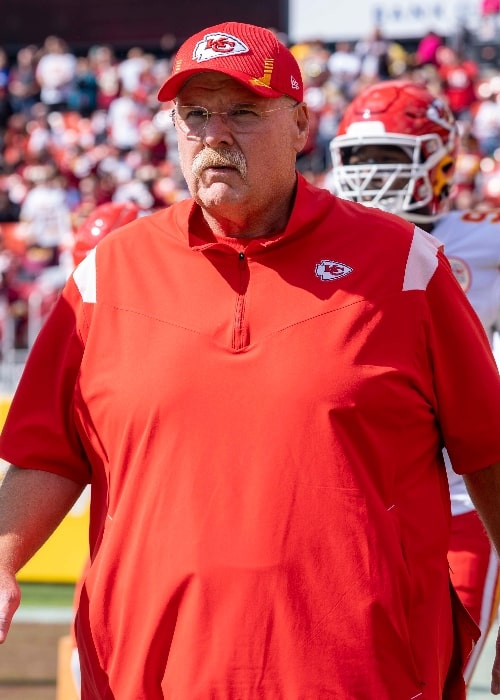 Andy Reid as coach of the Kansas City Chiefs at a game at FedExField in 2021