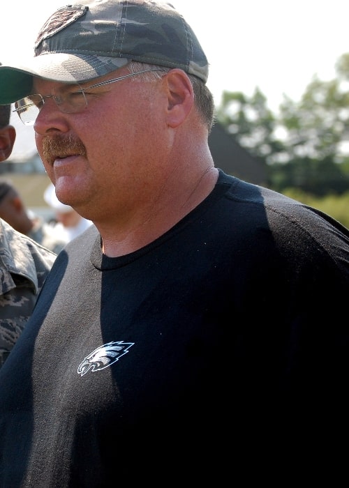 Andy Reid as seen with the Philadelphia Eagles at the team's training camp at Lehigh University in Bethlehem, Pennsylvania in August 2008