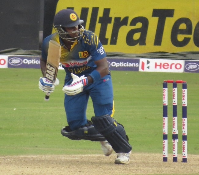 Angelo Mathews as seen while batting in 2014
