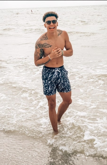 Christian Watson as seen while posing for a picture at Indian Rocks Beach in Florida in February 2020