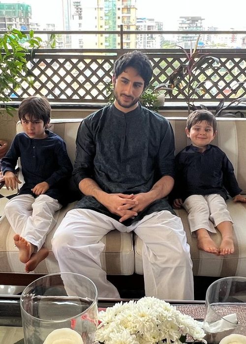 Jehangir Ali Khan (right) as seen in an Instagram picture with his brothers Taimur and Ibrahim taken in August 2023