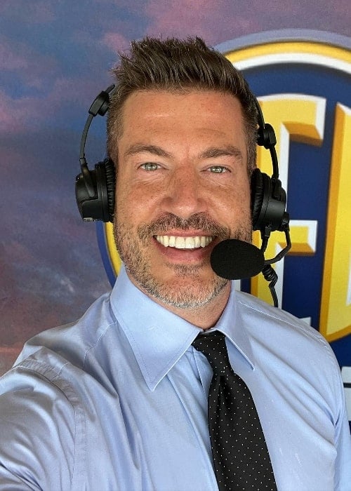 Jesse Palmer as seen while taking a selfie at Davis Wade Stadium in September 2023