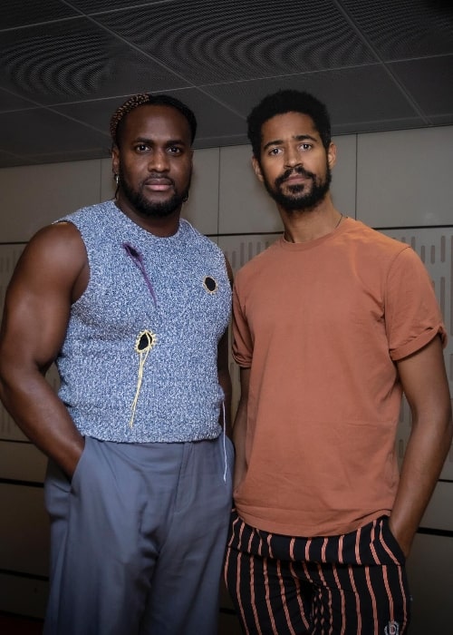 Kadiff Kirwan (Left) as seen while posing for a picture with Alfred Enoch in December 2023
