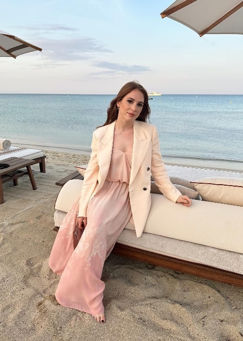 Ludovica Martino as seen while posing for a picture in Saint-Tropez, France in May 2023