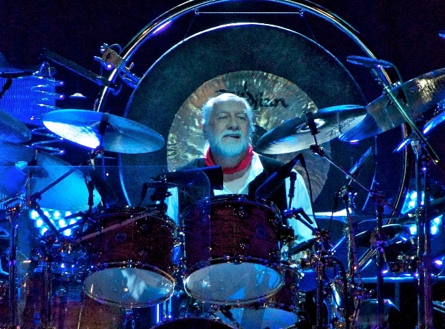 Mick Fleetwood as seen while drumming in 2013