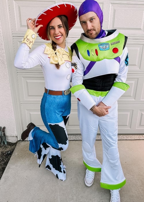 Natalia Johnson as seen in a picture taken with her husband Jefferson dressed as characters from Toy Story that was taken in November 2023