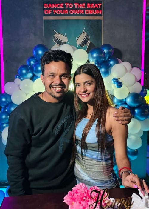 Robin Jindal as seen in a picture with his beau Alisha on his birthday in November 2023, in Indore