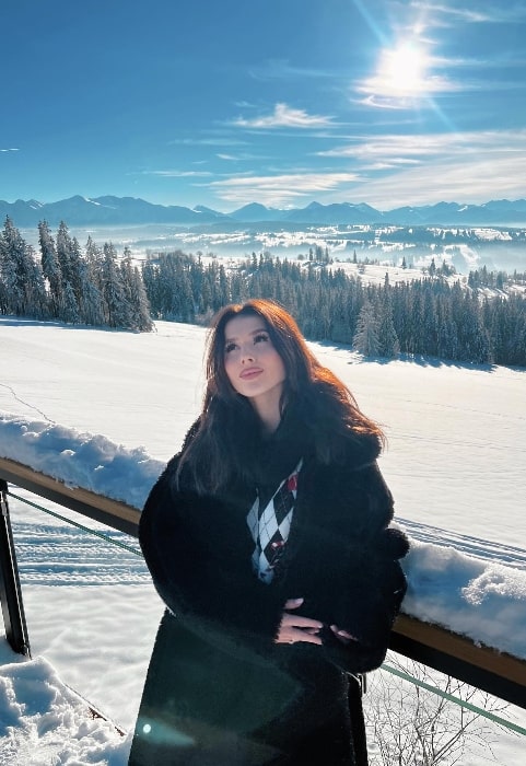 Roksana Węgiel as seen while posing for a picture in Zakopane, Poland in December 2023
