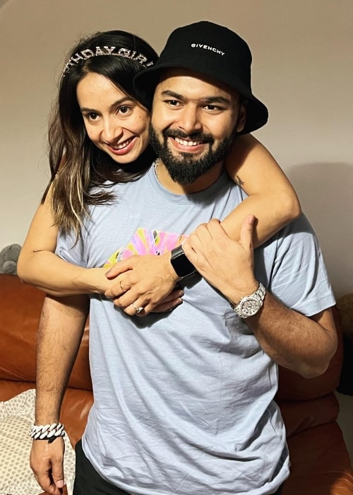 Sakshi Pant as seen in a picture with her brother Rishabh Pant that was taken in October 2023
