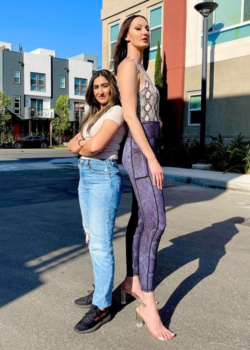 Samah Furrha as seen in a picture with fashion model Ekaterina Lisina that was taken in September 2021, at Irvine, California
