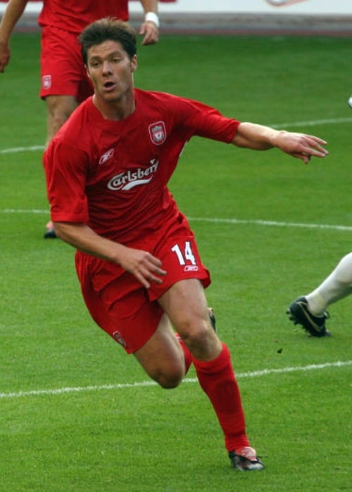 Xabi Alonso as seen while playing against The New Saints in the Champions League in July 2005