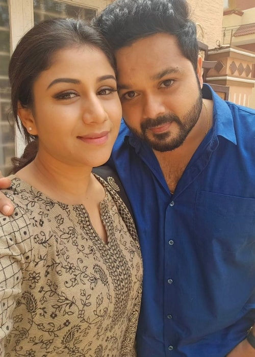 Alya Manasa as seen in a selfie with her co-star Sanjeev taken in February 2024