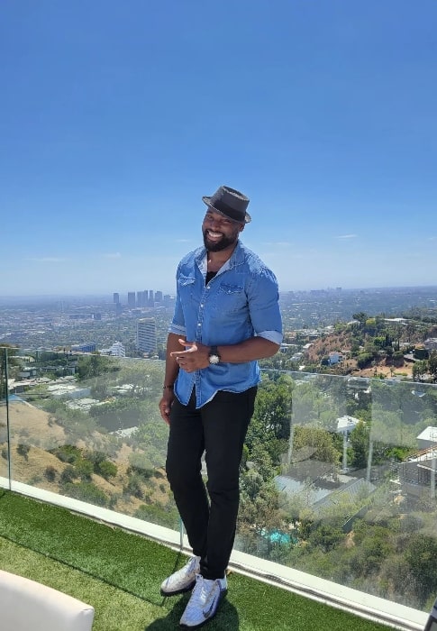 Chidi Ajufo as seen while smiling for a picture in Beverly Hills, California in September 2022