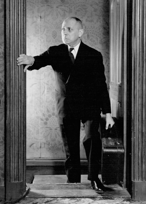 Erich von Stroheim as seen while portraying the character of Jonathan Brewster in the Broadway production of 'Arsenic and Old Lace'
