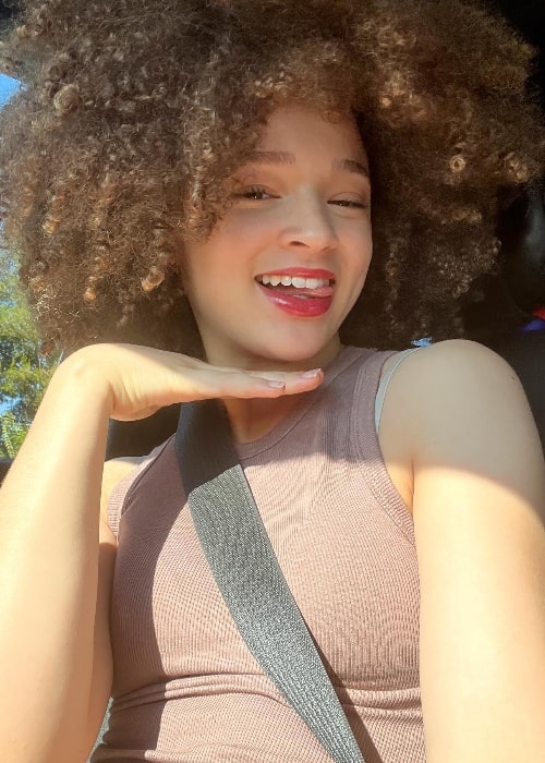 Hannah Love Lanier as seen while taking a car selfie in Los Angeles, California in September 2023