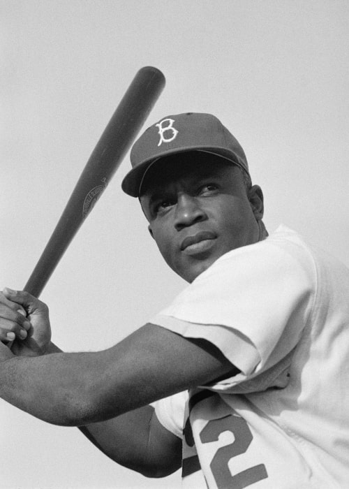 Jackie Robinson as seen with the Brooklyn Dodgers in 1954