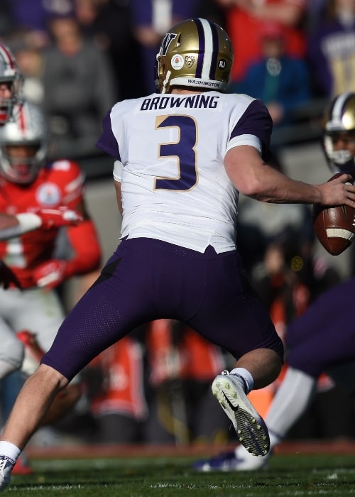 Jake Browning as seen while playing in the 2019 Rose Bowl