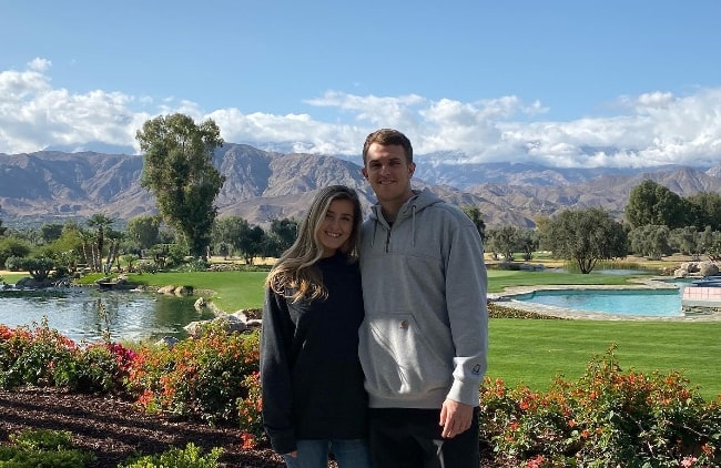 Jake Browning as seen while posing for a picture along with Stephanie Niles in Palm Springs, California in November 2019