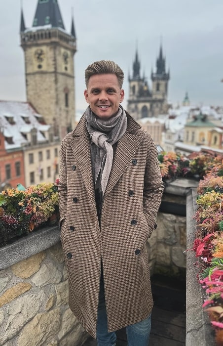 Jeff Brazier as seen while posing for a picture in Prague in December 2023