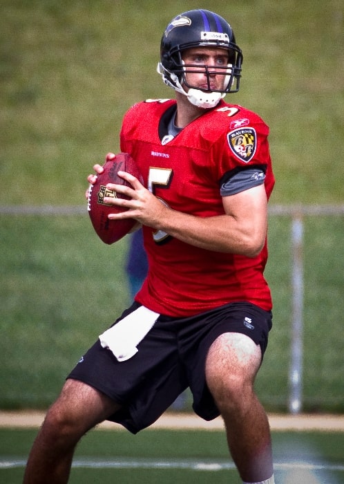 Joe Flacco as seen at quarterback for the Baltimore Ravens during training camp on July 23, 2008