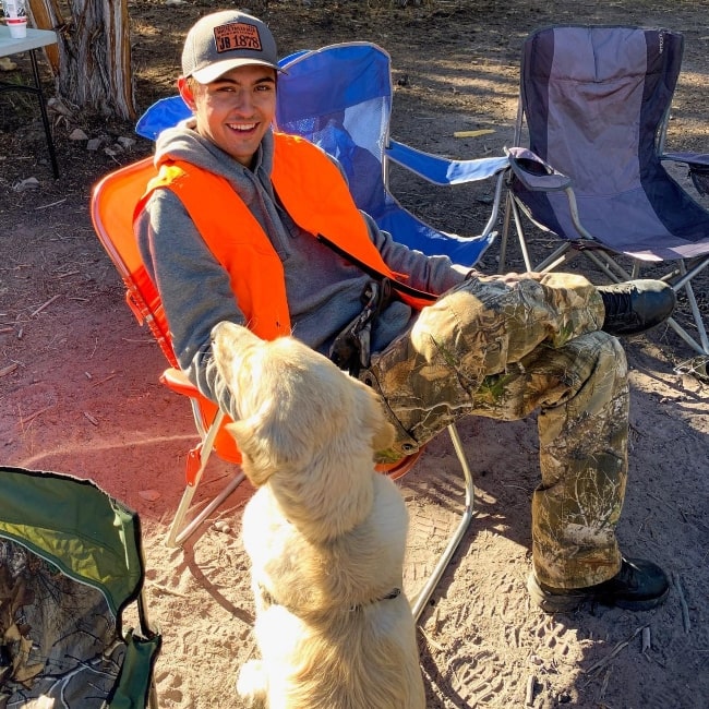 Kyson Facer as seen in a picture with his dog Colt that was taken in October 2019