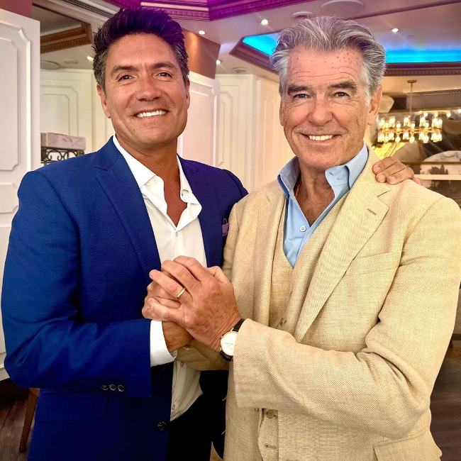 Louis Aguirre as seen posing for a picture with Pierce Brosnan in December 2023