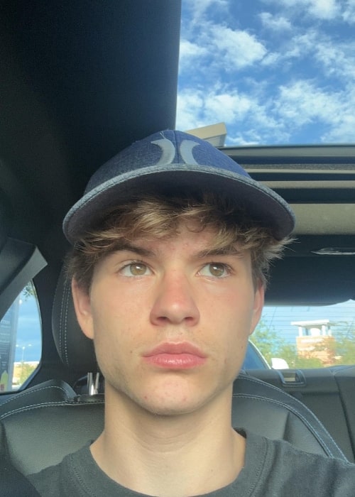 Preston Oliver as seen while taking a car selfie in September 2023