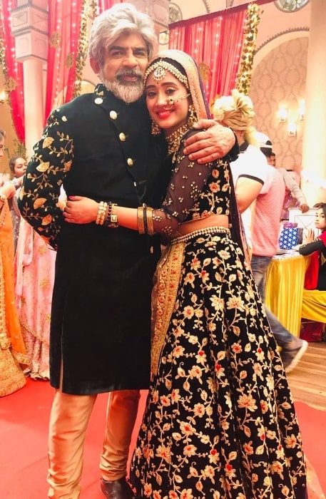 Rituraj Singh as seen while smiling for a picture with Shivangi Joshi in September 2020