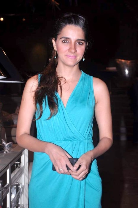 Shruti Seth as seen while smiling for the camera during an event in 2012