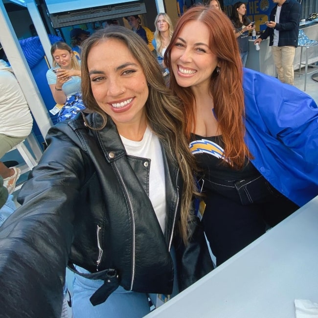 Taryne Renee as seen in a selfie that was taken with her friend Vanessa Lei at SoFi Stadium in October 2023