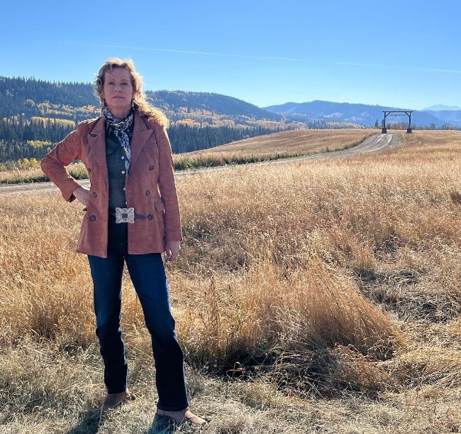 Nancy Travis as seen while posing for a picture at McMurray Ranch in October 2022