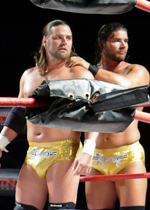 Professional wrestlers James Storm and Robert Roode, aka Beer Money taken in September 2008
