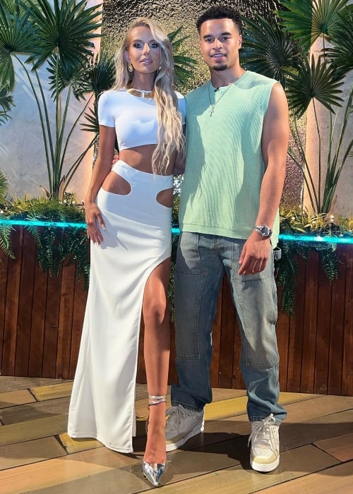 Toby Aromolaran as seen in a picture that was taken with fellow Love Island contestant Faye Winter that was taken in July 2023